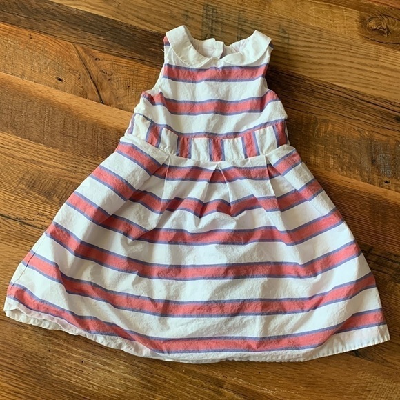 Janie and Jack Red and Blue Pleated Sundress - Picture 1 of 9
